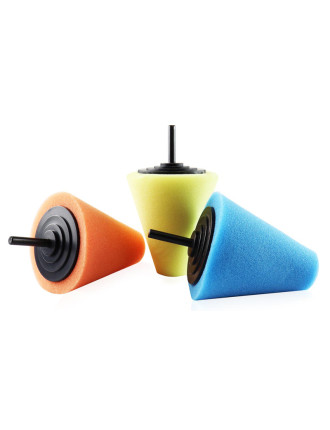 AMIO σετ κωνικά σφουγγάρια γυαλίσματος ζαντών 02518, για δράπανο, 3τμχ AMIO σετ κωνικά σφουγγάρια γυαλίσματος ζαντών 02518, για δράπανο, 3τμχ