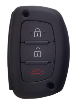 Θήκη κλειδιού για αυτοκίνητα Hyundai 1007-02, εύκαμπτη, μαύρη