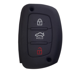 Θήκη κλειδιού για αυτοκίνητα Hyundai 1007-05, εύκαμπτη, μαύρη