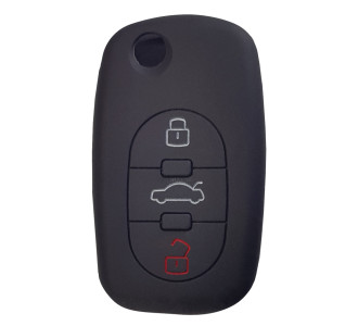 Θήκη κλειδιού για αυτοκίνητα Audi 1009-03, εύκαμπτη, μαύρη