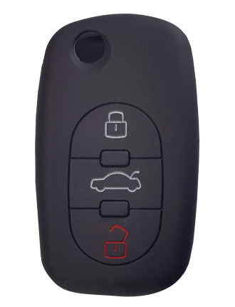 Θήκη κλειδιού για αυτοκίνητα Audi 1009-03, εύκαμπτη, μαύρη