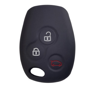 Θήκη κλειδιού για αυτοκίνητα Renault 1010-03, εύκαμπτη, μαύρη