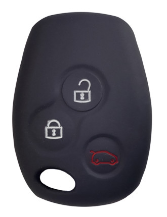 Θήκη κλειδιού για αυτοκίνητα Renault 1010-03, εύκαμπτη, μαύρη