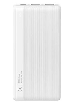 USAMS power bank US-CD205, 2x USB θύρες εξόδου, 10000mAh, 10W, λευκό