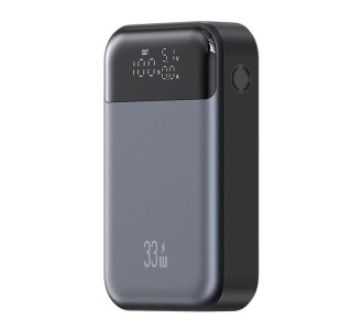 USAMS power bank CD221 με οθόνη, 2x θύρες εξόδου, 10000mAh, PPS 33W, γκρι