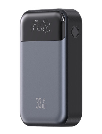 USAMS power bank CD221 με οθόνη, 2x θύρες εξόδου, 10000mAh, PPS 33W, γκρι