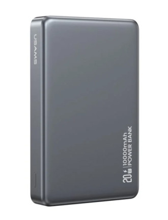 USAMS power bank CD242, magnetic wireless, USB-C έξοδος, 10000mAh, 20W, γκρι