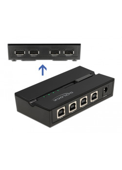 DELOCK USB 2.0 switch 11494, 4x USB Type B σε 4x USB, με μαγνήτη, μαύρο