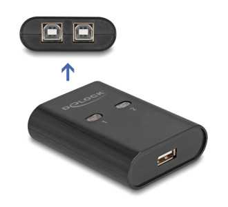 DELOCK USB Type B switch 11503, 2 σε 1, μαύρο DELOCK USB Type B switch 11503, 2 σε 1, μαύρο