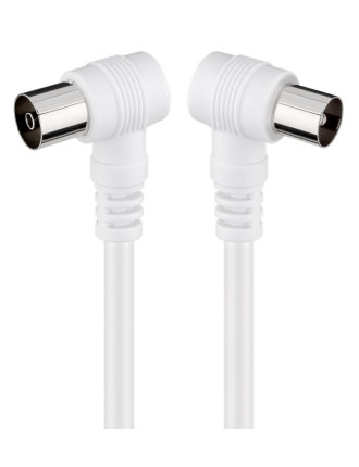 GOOBAY καλώδιο κεραίας αρσενικό σε θηλυκό 11520, γωνιακό, 1.5m, λευκό