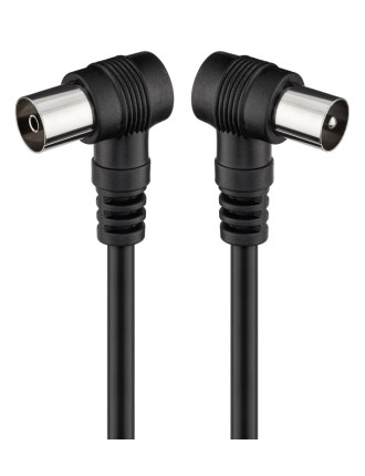 GOOBAY καλώδιο κεραίας αρσενικό σε θηλυκό 11526, γωνιακό, 2.5m, μαύρο