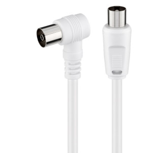 GOOBAY καλώδιο κεραίας αρσενικό σε θηλυκό 11712, γωνιακό, 1.5m, λευκό GOOBAY καλώδιο κεραίας αρσενικό σε θηλυκό 11712, γωνιακό, 1.5m, λευκό