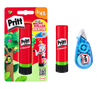 PRITT σετ κόλλα stick Original & διορθωτική ταινία, 43g, 5mmx6m, διάφανη