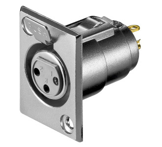 GOOBAY πρίζα μικροφώνου XLR 11973 για πάνελ, μεταλλική, ασημί