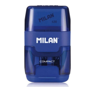 MILAN ξύστρα μολυβιών με κάδο & γόμα 1204703116, μπλε