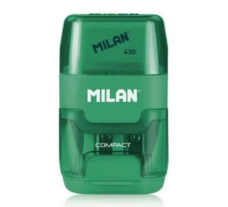 MILAN ξύστρα μολυβιών με κάδο & γόμα 1204703116, πράσινη