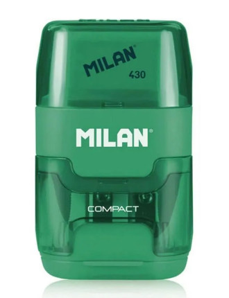 MILAN ξύστρα μολυβιών με κάδο & γόμα 1204703116, πράσινη