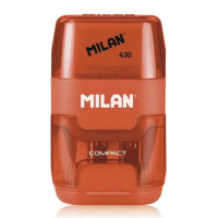 MILAN ξύστρα μολυβιών με κάδο & γόμα 1204703116, πορτοκαλί