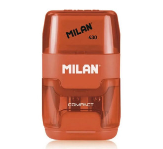 MILAN ξύστρα μολυβιών με κάδο & γόμα 1204703116, πορτοκαλί