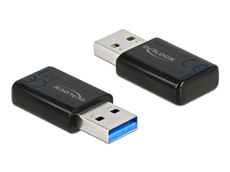 DELOCK ασύρματος USB αντάπτορας δικτύου 12550, 867Mbps, 2.4/5GHz, DFS