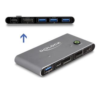 DELOCK DisplayPort KVM switch 18646 με 4x θύρες USB 5Gbps, 8K/30Hz, γκρι DELOCK DisplayPort KVM switch 18646 με 4x θύρες USB 5Gbps, 8K/30Hz, γκρι