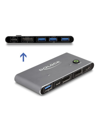 DELOCK DisplayPort KVM switch 18646 με 4x θύρες USB 5Gbps, 8K/30Hz, γκρι DELOCK DisplayPort KVM switch 18646 με 4x θύρες USB 5Gbps, 8K/30Hz, γκρι