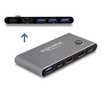 DELOCK HDMI KVM switch 18647 με 4x θύρες USB 5Gbps, 8K/30Hz, γκρι DELOCK HDMI KVM switch 18647 με 4x θύρες USB 5Gbps, 8K/30Hz, γκρι
