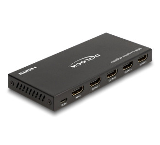 DELOCK HDMI splitter 18652 με downscaler πλήκτρο, 4 σε 1, 4K/60Hz, μαύρο DELOCK HDMI splitter 18652 με downscaler πλήκτρο, 4 σε 1, 4K/60Hz, μαύρο
