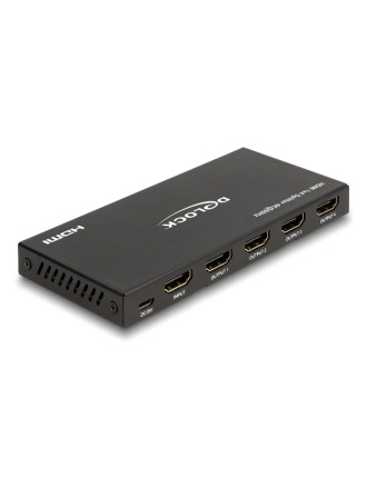 DELOCK HDMI splitter 18652 με downscaler πλήκτρο, 4 σε 1, 4K/60Hz, μαύρο DELOCK HDMI splitter 18652 με downscaler πλήκτρο, 4 σε 1, 4K/60Hz, μαύρο