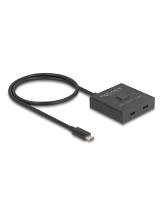 DELOCK USB-C switch 18911, 2 σε 1 bidirectional, 10Gbps, 8K, 100W, μαύρο DELOCK USB-C switch 18911, 2 σε 1 bidirectional, 10Gbps, 8K, 100W, μαύρο