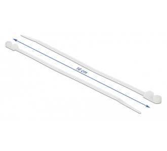 DELOCK Δεματικά καλωδίων 18944 με οπή στερέωσης, 160x4.8mm, λευκά, 10τμχ DELOCK Δεματικά καλωδίων 18944 με οπή στερέωσης, 160x4.8mm, λευκά, 10τμχ