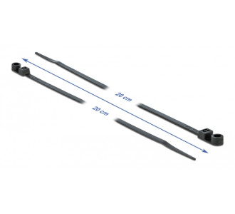 DELOCK Δεματικά καλωδίων 18950 με οπή στερέωσης, 200x4.8mm, μαύρα, 10τμχ