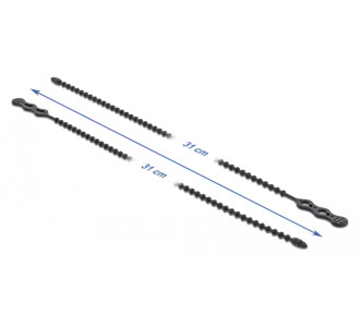 DELOCK reusable δεματικά καλωδίων 18967, 310x4.5mm, μαύρα, 10τμχ