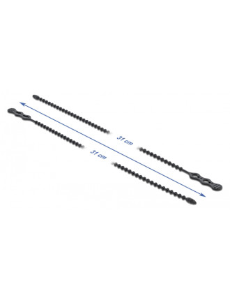 DELOCK reusable δεματικά καλωδίων 18967, 310x4.5mm, μαύρα, 10τμχ