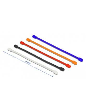 DELOCK Δεματικά καλωδίων 18970, εύκαμπτα, 80x4mm, χρωματιστά, 10τμχ