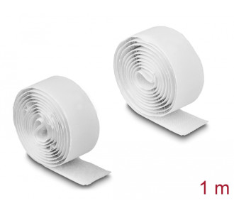 DELOCK αυτοκόλλητη ταινία τύπου Velcro 19061, 1mx20mm, λευκή DELOCK αυτοκόλλητη ταινία τύπου Velcro 19061, 1mx20mm, λευκή