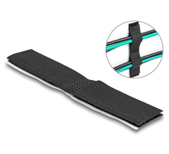 DELOCK αυτοκόλλητα δεματικά καλωδίων 19098, τύπου Velcro, μαύρο, 10τμχ