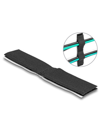 DELOCK αυτοκόλλητα δεματικά καλωδίων 19098, τύπου Velcro, μαύρο, 10τμχ