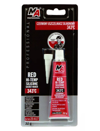 MA PROFESSIONAL κόκκινη φλαντζόκολλα σιλικόνης 20-A17, υψηλής θερμοκρασίας έως 343 °C, 32g MA PROFESSIONAL κόκκινη φλαντζόκολλα σιλικόνης 20-A17, υψηλής θερμοκρασίας έως 343 °C, 32g
