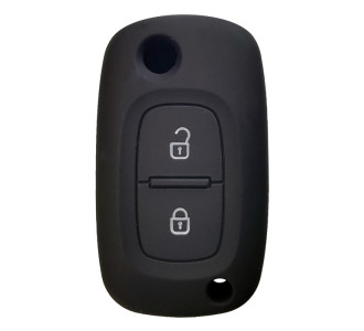 Θήκη κλειδιού για αυτοκίνητα Renault 2021-01, εύκαμπτη, μαύρη