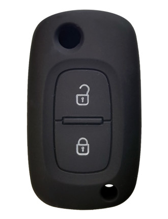 Θήκη κλειδιού για αυτοκίνητα Renault 2021-01, εύκαμπτη, μαύρη