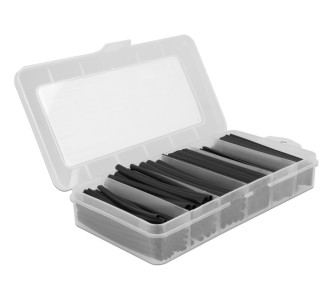 DELOCK σετ θερμοσυστελλόμενων μονωτικών 20735, 2:1, μαύρα, 196τμχ