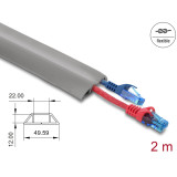 DELOCK κανάλι καλωδίων 20767 με αυτοκόλλητο, εύκαμπτο PVC, 50x14mm, 2m, γκρι