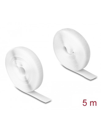 DELOCK ταινία τύπου Velcro 20919, heavy duty, 5mx20mm, λευκή