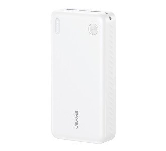 USAMS power bank CD254, 2x θύρες εξόδου, 20000mAh, 10W, λευκό