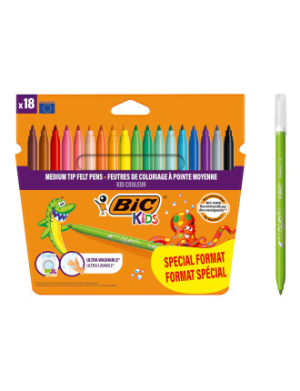 BIC σετ χρωματιστών μαρκαδόρων Kid Couleur, ultra washable, 18τμχ BIC σετ χρωματιστών μαρκαδόρων Kid Couleur, ultra washable, 18τμχ