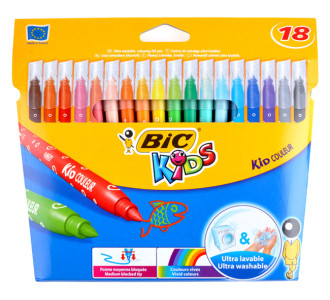 BIC σετ χρωματιστών μαρκαδόρων ζωγραφικής 21600273 KID Couleur, 18τμχ