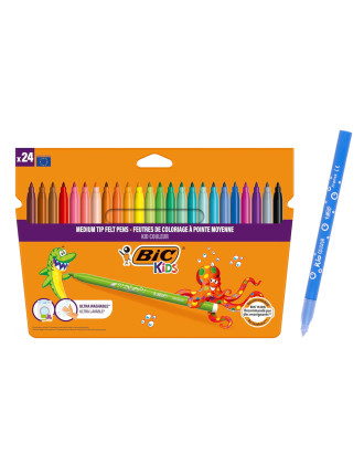 BIC σετ χρωματιστών μαρκαδόρων Kid Couleur, ultra washable, 24τμχ