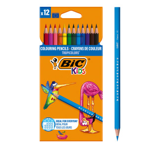 BIC σετ χρωματιστές ξυλομπογιές Kids Tropicolors, εξάγωνες, 12τμχ BIC σετ χρωματιστές ξυλομπογιές Kids Tropicolors, εξάγωνες, 12τμχ