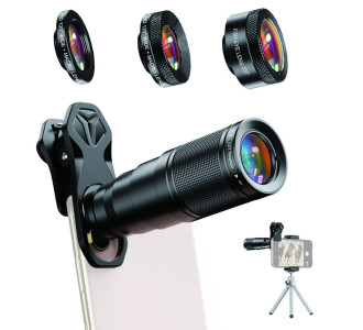 APEXEL σετ φακών για smartphone 22X105-4IN1 με τρίποδο, 4 σε 1, 22x zoom APEXEL σετ φακών για smartphone 22X105-4IN1 με τρίποδο, 4 σε 1, 22x zoom